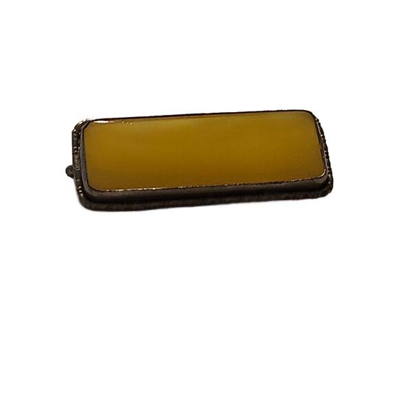 Art Deco Yellow Slag Glass Brooch 1920s - Picture 2 of 11